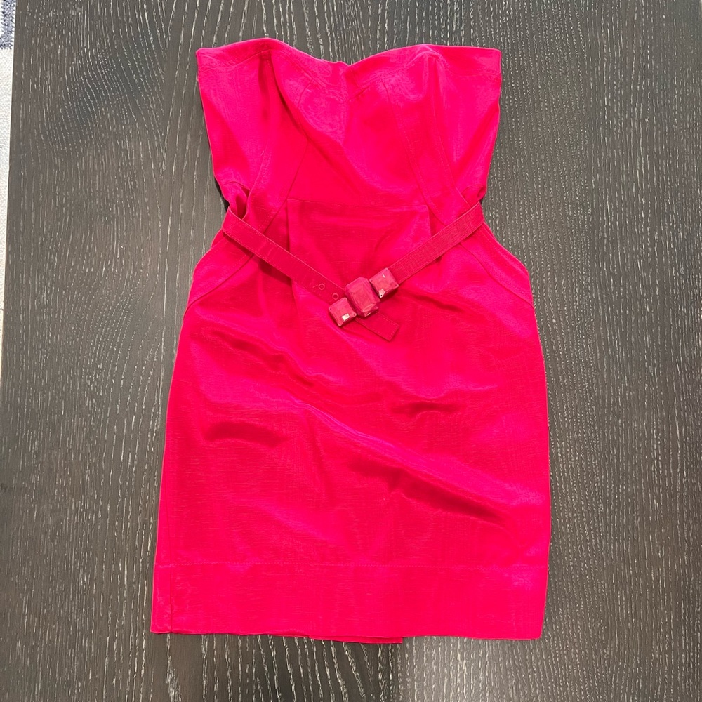 Gorgeous Barbie magenta Rebecca Taylor sweetheart strapless dress size 2